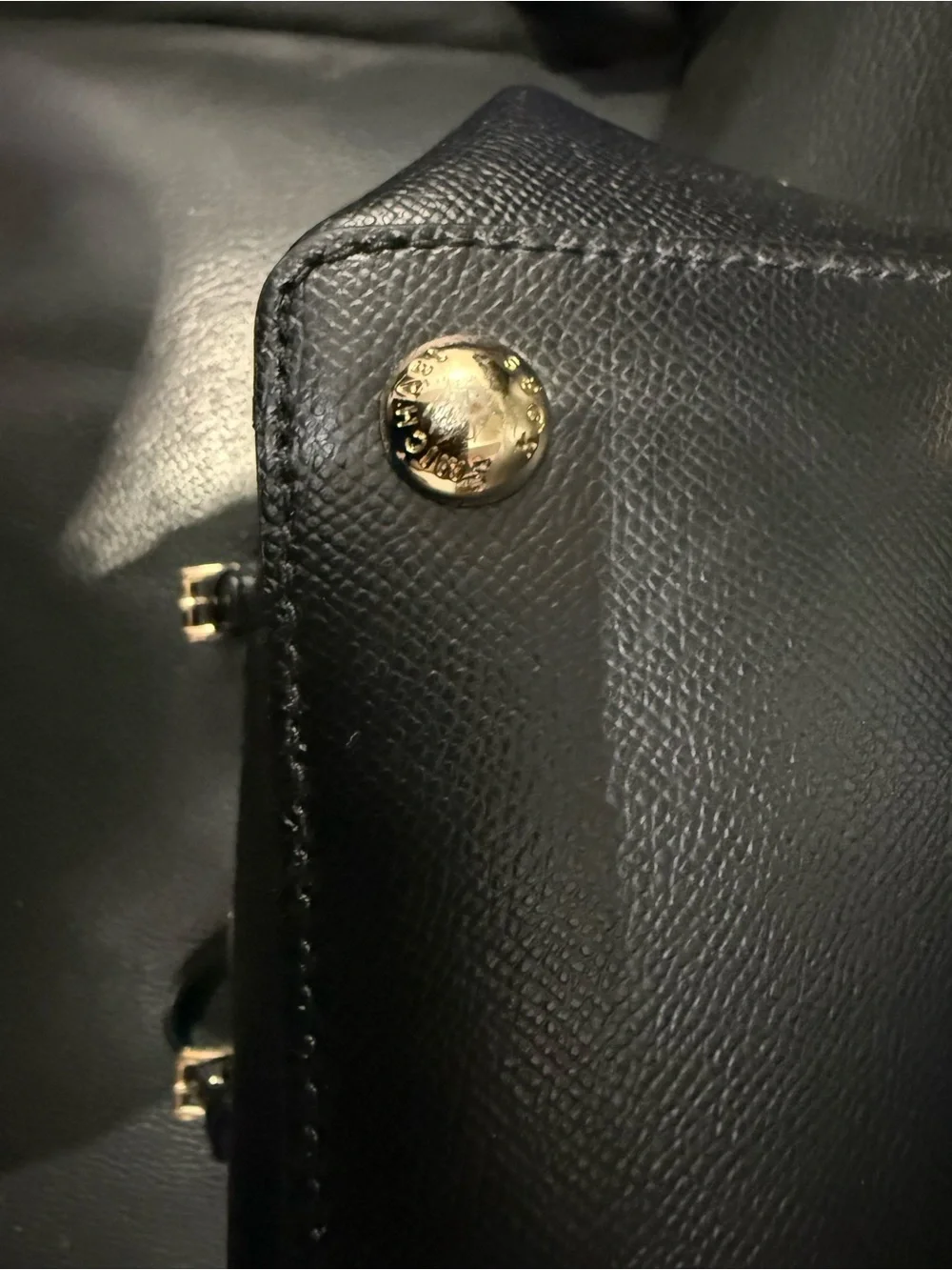 Michael Kors Black Saffiano Leather Tote with Gold Hardware